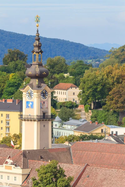 Linz cityscape schlossmuseum ve üst Avusturyalı la Kulesi Telifsiz Stok Imajlar