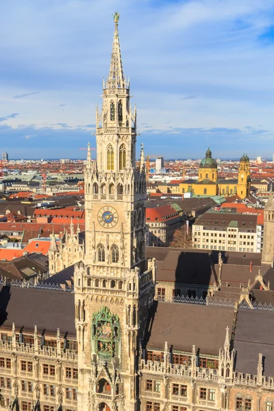 Múnich, Ayuntamiento gótico de Marienplatz, Baviera, Alemania —  Fotos de Stock