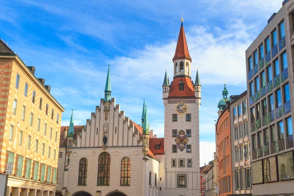 Múnich, Ayuntamiento antiguo con torre, Baviera, Alemania —  Fotos de Stock