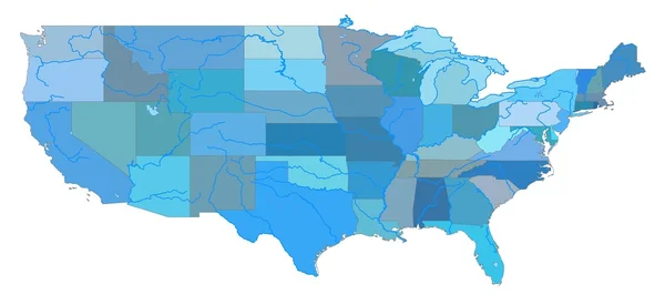 Ηνωμένες Πολιτείες χρώμα χάρτη — Φωτογραφία Αρχείου