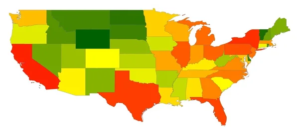 Amerika Birleşik Devletleri Renkli Haritası