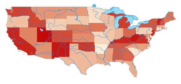 Mapa Stanów Zjednoczonych — Zdjęcie stockowe
