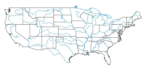 Karte der Vereinigten Staaten — Stockfoto