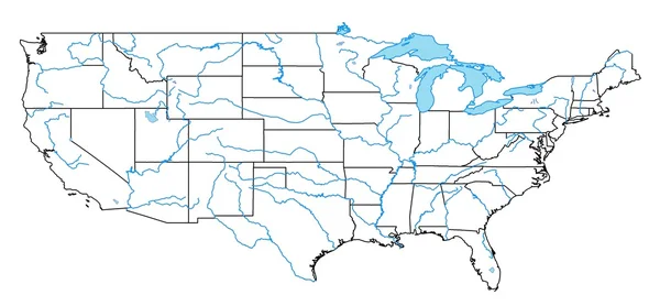 Karte der Vereinigten Staaten — Stockfoto