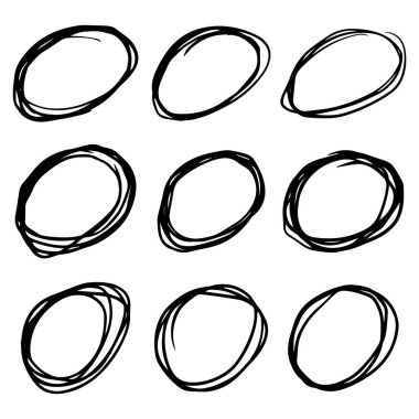 El çizimi çizgi daireler. İleti notu tasarım ögesi için daire çiz. vektör illüstrasyonu