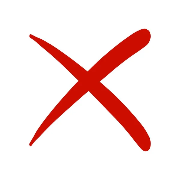 Segno Spunta Croce Segno Icona Spunta Simbolo Nel Colore Rosso — Vettoriale Stock