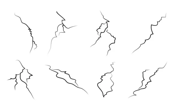 Vidrio Agrietado Dibujado Mano Pared Tierra Efecto Tormenta Eléctrica Juego — Vector de stock