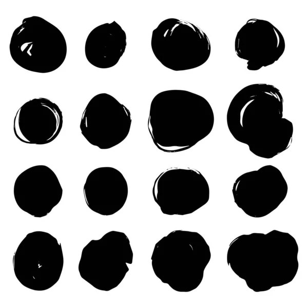 Набор Векторов Форме Шарика Случайное Пятно Чернильное Пятно Каменный Силуэт — стоковый вектор