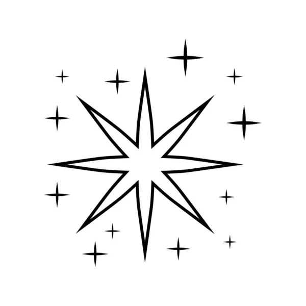 Sparkle Star Winkling Stars Shine Icon Clean Star Icon Isolated — Stock Vector