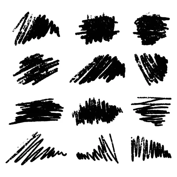 Набір Мальованих Штрихів Лінії Скріббл Стиль Doodle Накреслено Елементами Ілюстрація — стоковий вектор