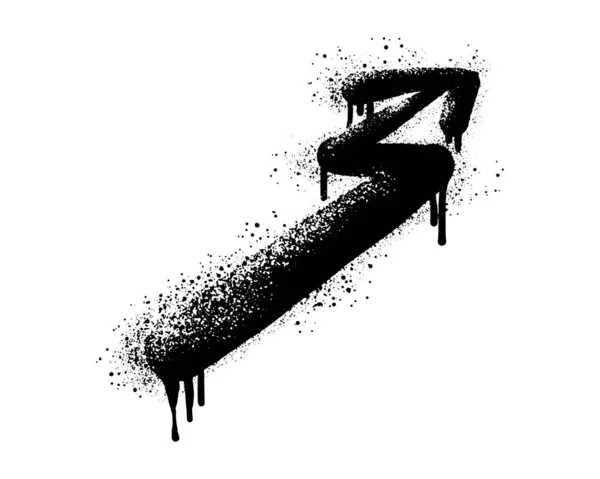 Spray Painted Graffiti Arrow Sign Black White Arrow Drip Symbol — Image vectorielle