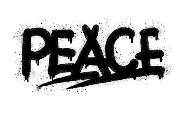 Spray Painted Graffiti Peace Word Black White Drops Sprayed Peace — Image vectorielle