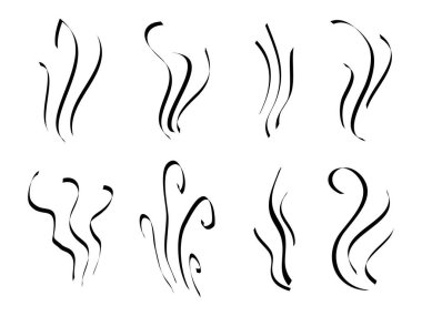 Duman dumanı, Buhar tasarımı beyaz arka planda izole edilmiş. vektör el çizimi resimleme