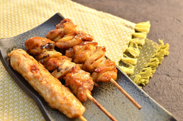 Char ızgara tavuk yakitori — Stok fotoğraf