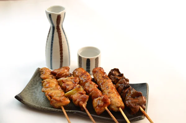 Char-broiled chicken called yakitori — Stock Photo, Image