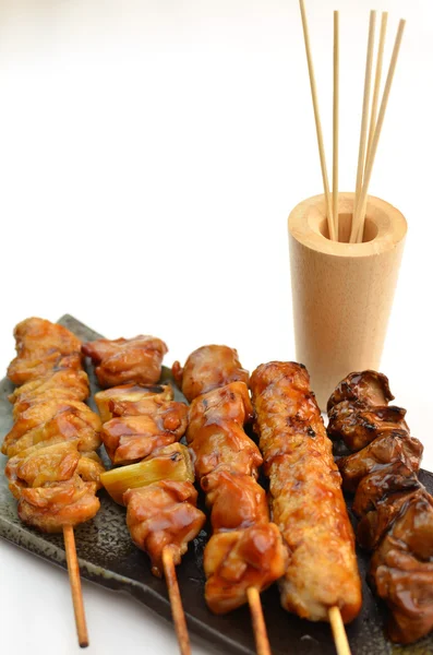 Char-broiled chicken called yakitori — Stock Photo, Image