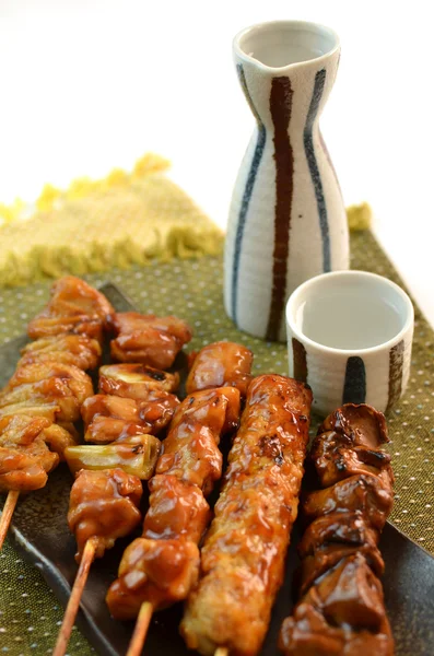 Yakitori denilen char ızgara tavuk — Stok fotoğraf