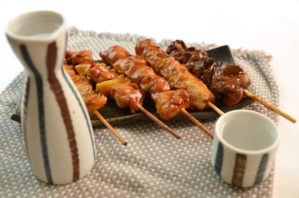 Char-broiled chicken called yakitori — Stock Photo, Image