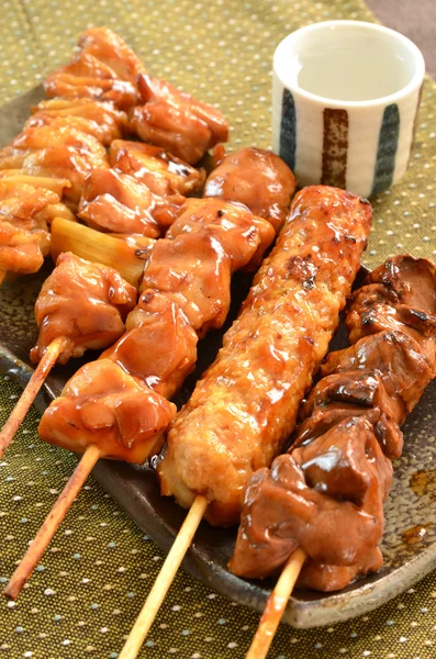 Char-broiled chicken called yakitori — Stock Photo, Image