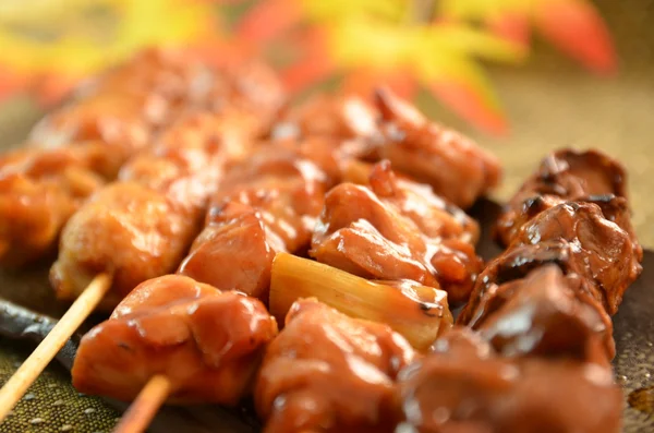 Char-broiled chicken called yakitori — Stock Photo, Image