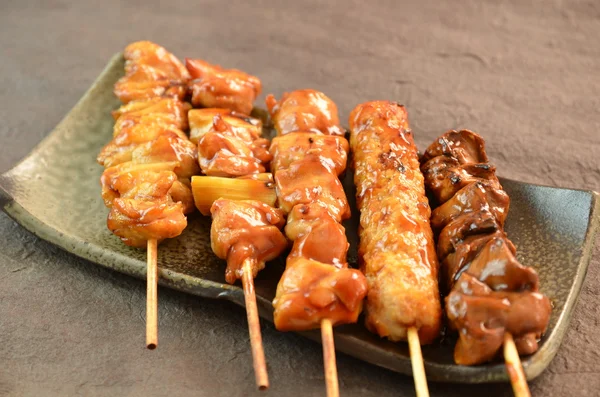 Yakitori nevű char-roston sült csirke — Stock Fotó