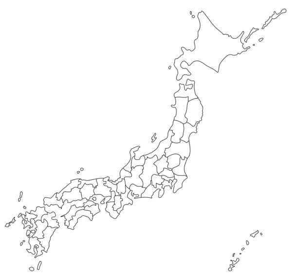 일본의 지도 — 스톡 벡터