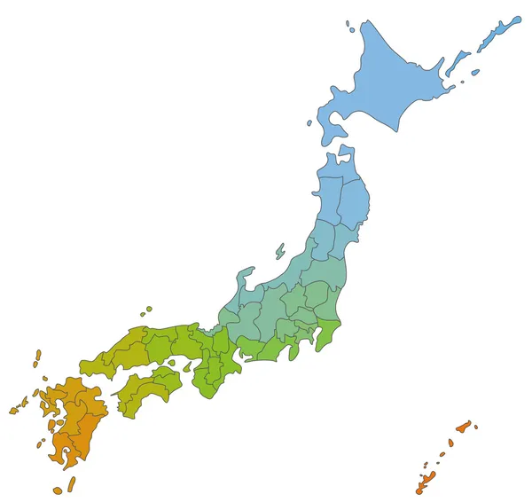 일본의 지도 — 스톡 벡터