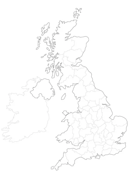 Um mapa da Grã Bretanha —  Vetores de Stock