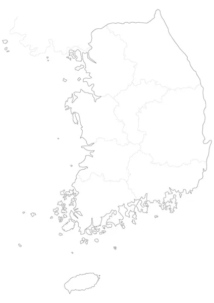 Un mapa de Corea del Sur — Vector de stock