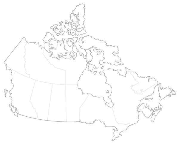 Mapa online de Canadá — Vector de stock