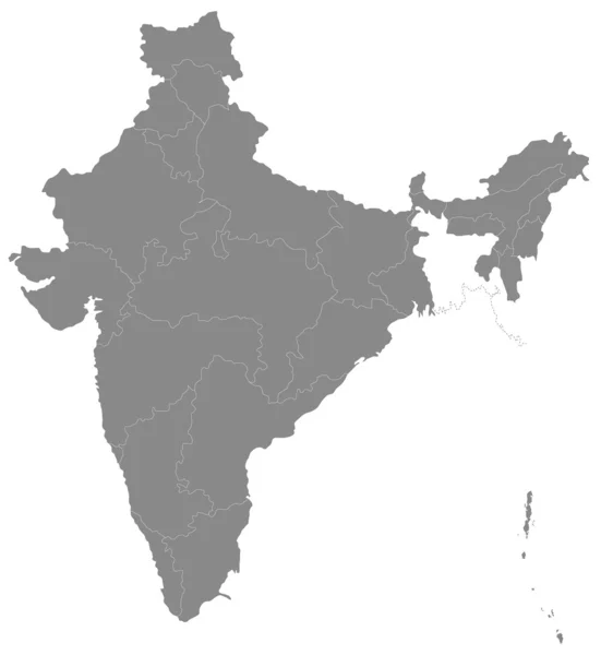 O mapa de Índia — Vetor de Stock