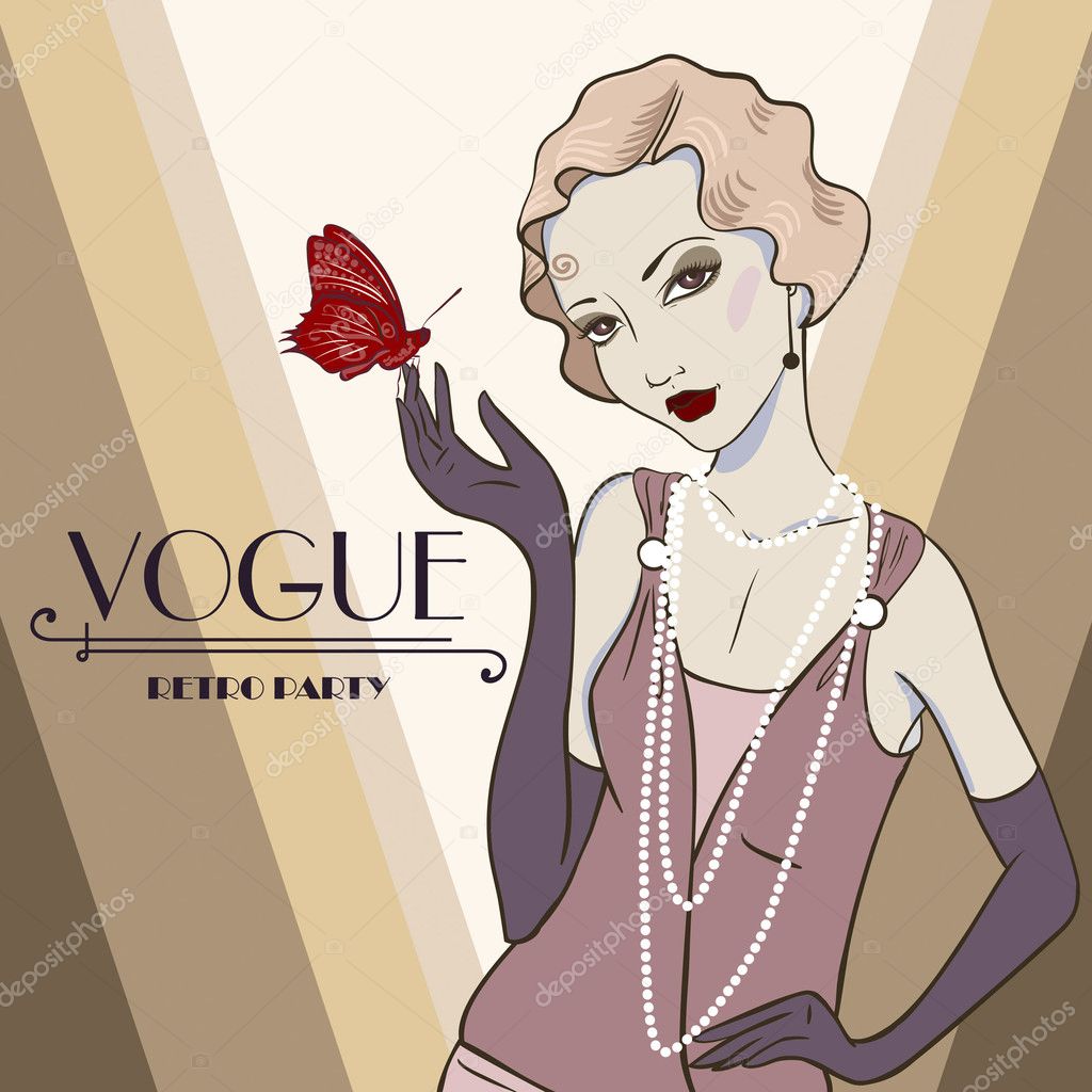 The Vector invitation on Fashionable a retro Party