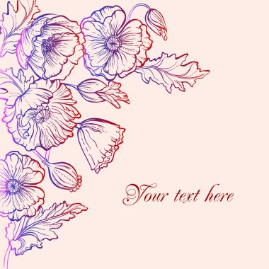 Vector floral davet