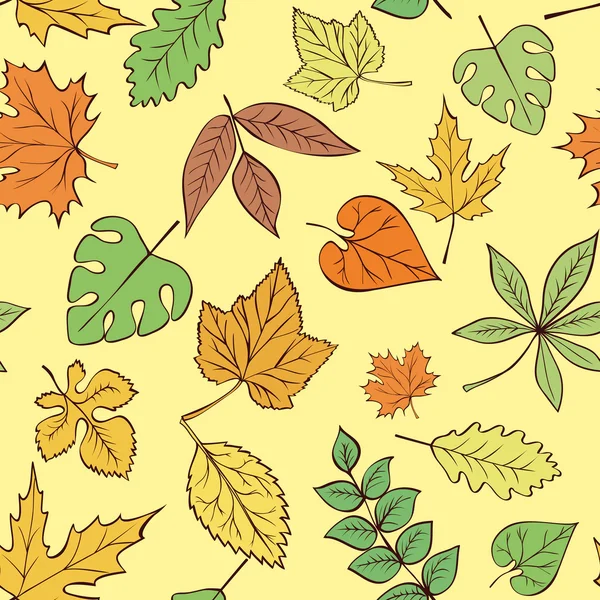 Patrón de hojas vectoriales — Archivo Imágenes Vectoriales