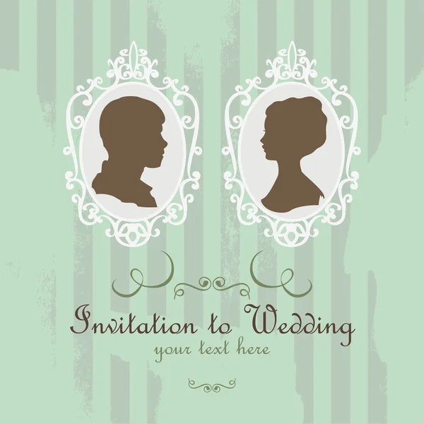 Vector Vintage Wedding Invitation Card.