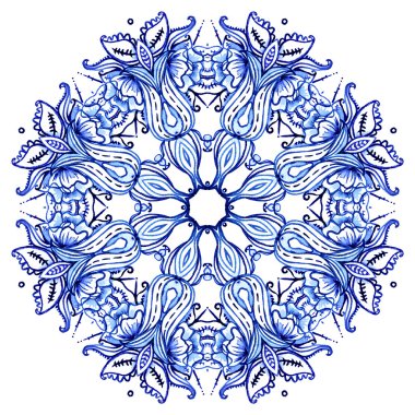 Clipart Watercolor. Doily round lace pattern