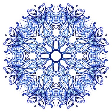 Clipart Watercolor. Doily round lace pattern