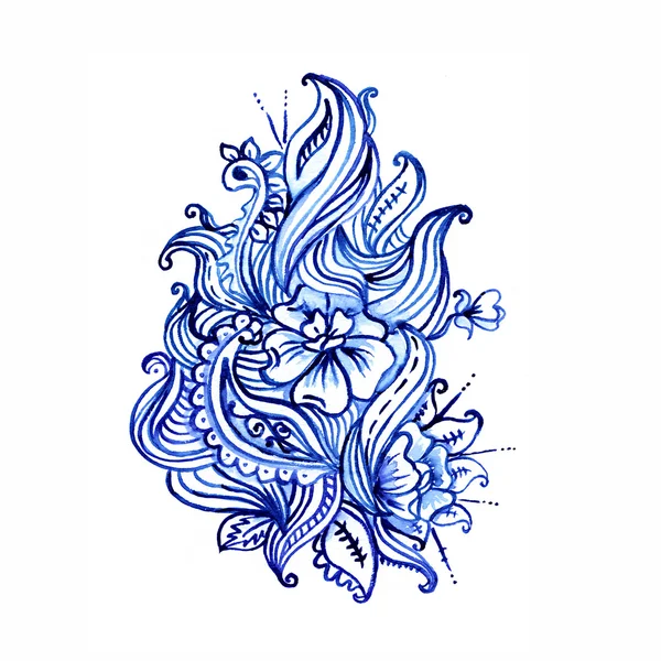 Adorno floral. Ramo dibujado con una acuarela — Foto de Stock