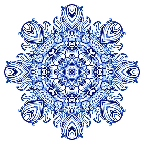 Clipart Watercolor. Doily round lace pattern — Φωτογραφία Αρχείου
