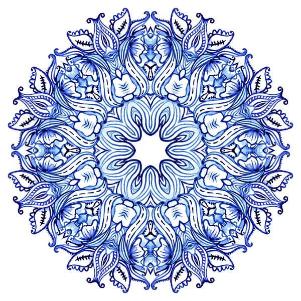 Clipart Aquarelle. Dentelle ronde napperon motif — Photo