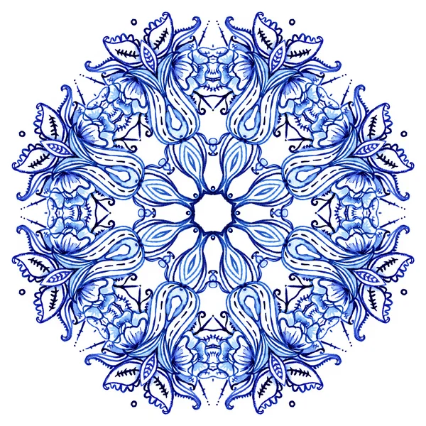 Clipart Watercolor. Doily round lace pattern — 图库照片