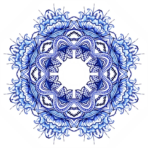 Clipart Watercolor. Doily round lace pattern — 图库照片