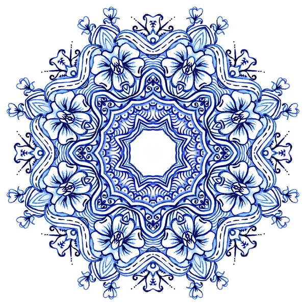 Clipart Watercolor. Doily round lace pattern — 图库照片