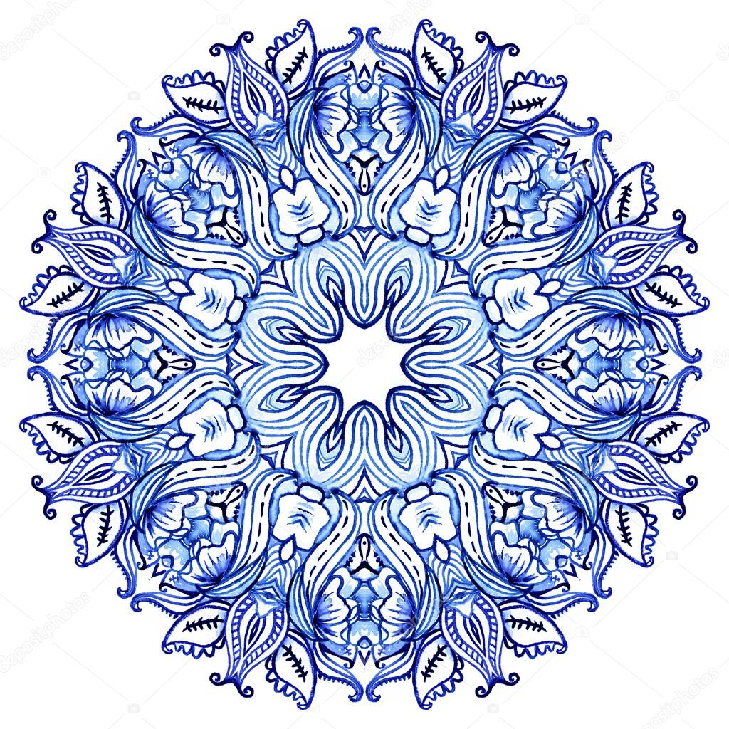 Clipart Watercolor. Doily round lace pattern