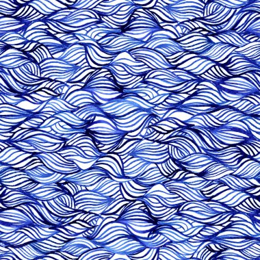 Clip-art seamless wave hand-drawn pattern