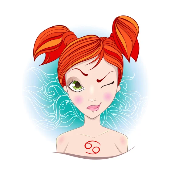 Kanser burç vektör çizim.