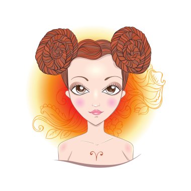 Koç burcu vektör çizim.