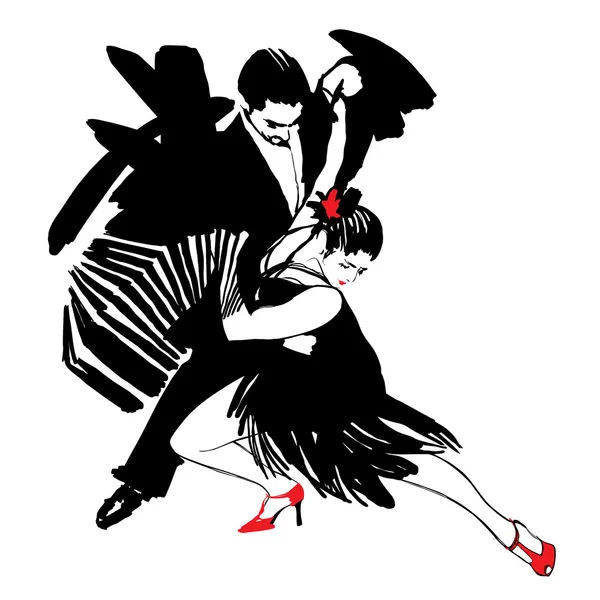 Tango dansers Rechtenvrije Stockvectors