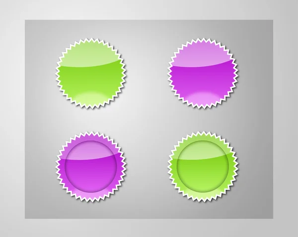 Etiquetas verde / violeta — Vector de stock