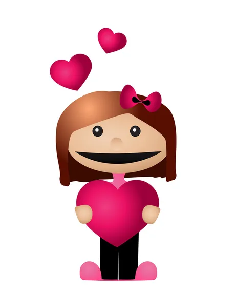 Chica enamorada — Vector de stock